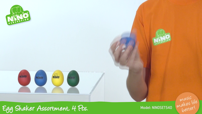 Egg Shaker Assortment, 4 Pcs. 1 Blue, 1 Green, 1 Red, 1 Yellow, Set of 4 Psc. video