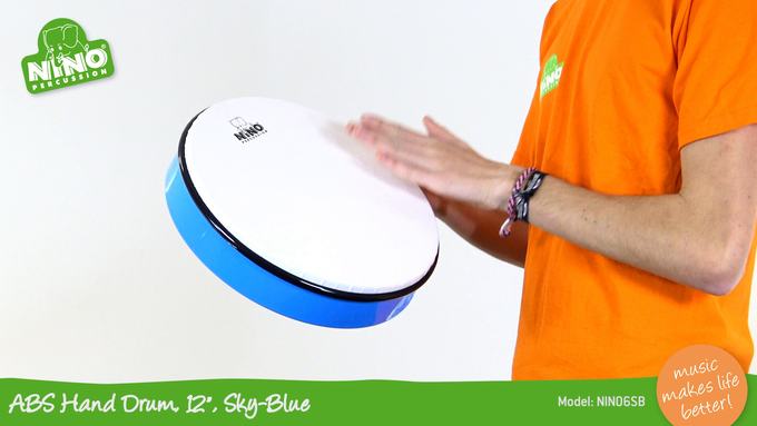 12" Molded ABS Hand Drum, Sky-Blue video